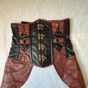 Steampunk Leather Corset with Buckle Details
